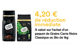 remise sur vos cafés en grains Carte Noire