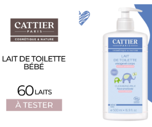 lait de toilette bébé de la marque Cattier