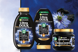 routine capillaire Ultra Doux Charbon Magnétique de Garnier