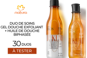 duo de gel douche exfoliant et huile de douche biphasée Ekos Tukumã