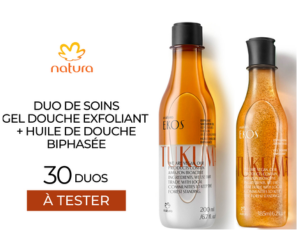 duo de gel douche exfoliant et huile de douche biphasée Ekos Tukumã