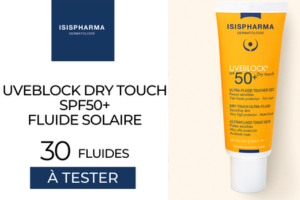 fluide solaire Uveblock Dry Touch SPF50+ Isispharma