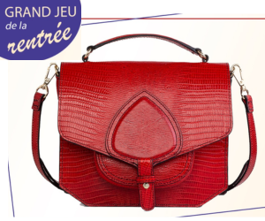 un sac Emelyne imprimé lézard rouge à gagner