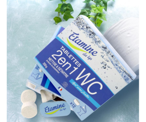 une boîte de tablettes WC 2 en 1 Etamine du Lys