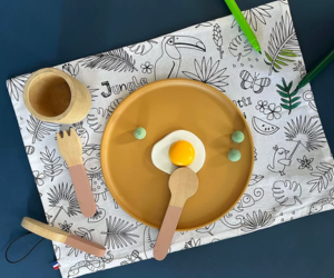 un set de table à colorier Loulou des Bois
