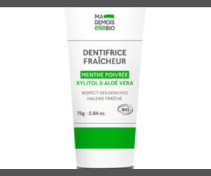 dentifrice fraîcheur à la menthe poivrée de Mademoiselle Bio
