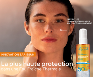 eau solaire fraîche SPF50+ Bariesun d’Uriage