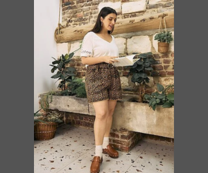 short grande taille léopard de Kiabi