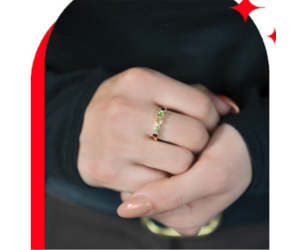 bague en or 375 pierres fines