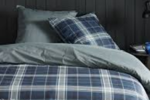 parure de lit à carreaux Kiabi